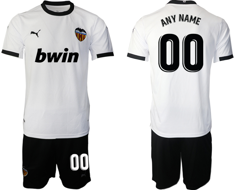 2021 Men Valencia CF home custom soccer jerseys